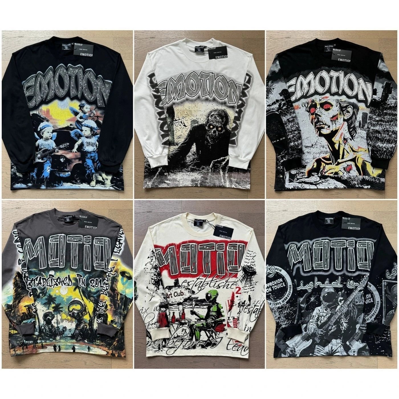 EMOTION Long Sleeve T-Shirt Graphic Streetwear Fashion