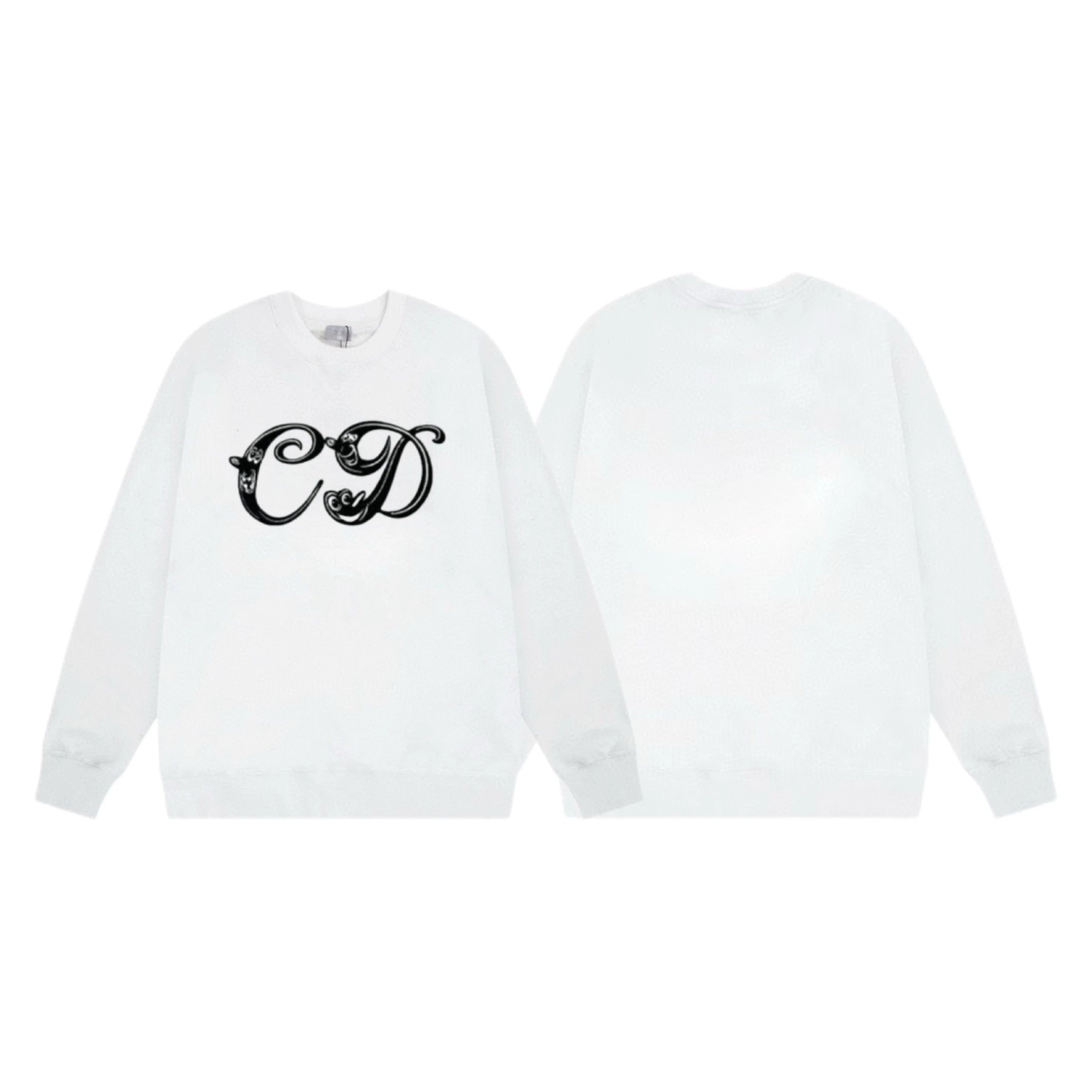 CD Logo White Crewneck Sweatshirt