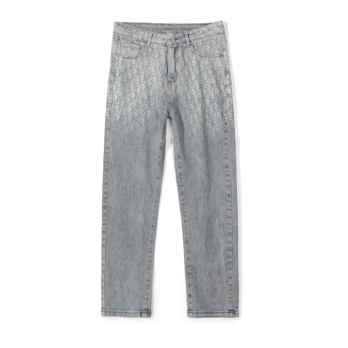 Gucci Monogram Print Light Blue Jeans for Men