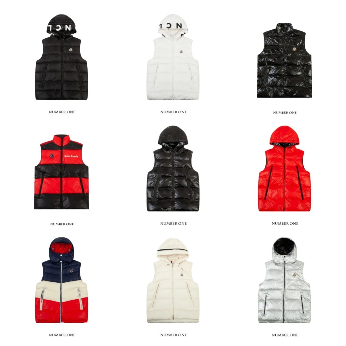 NUMBER ONE Down Vest Hooded Winter Warm Puffer Vest