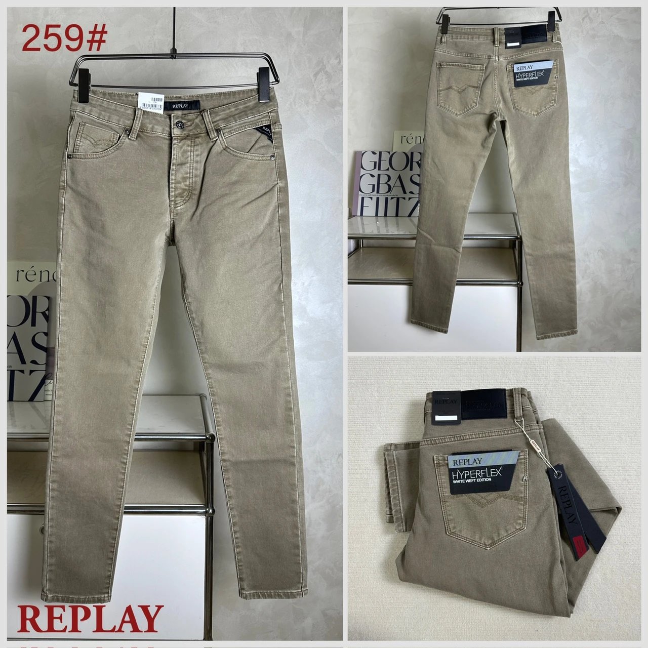 REPLAY Hyperflex Slim Fit Jeans Men's Stretch Denim Pants