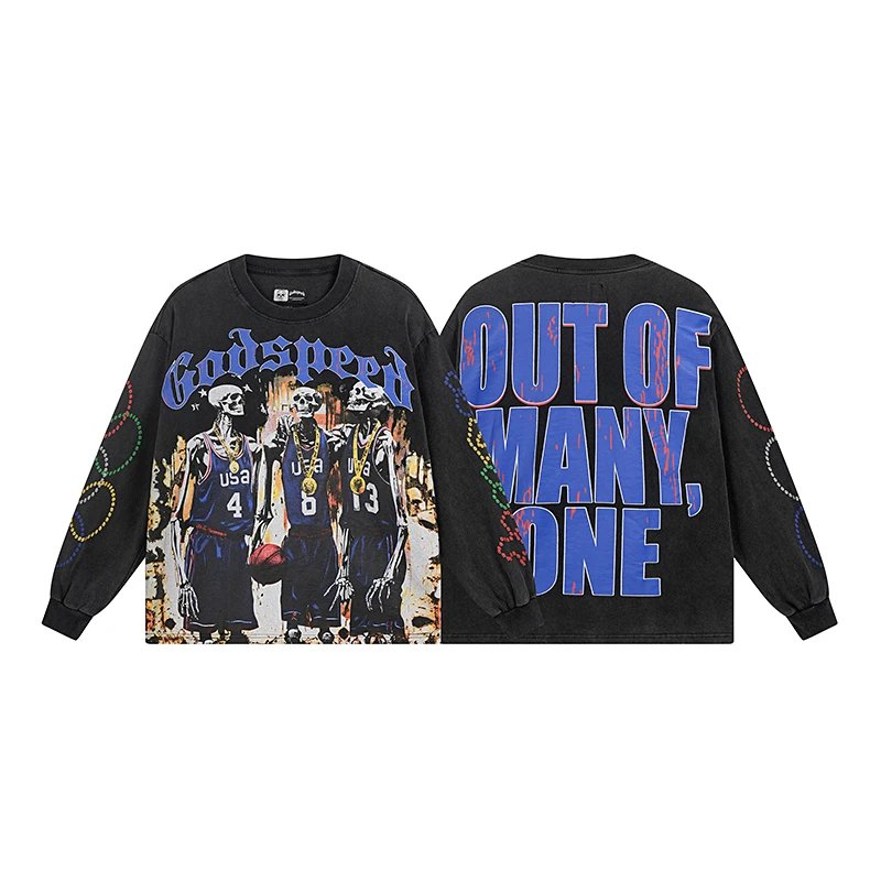 Godspeed Long Sleeve T-Shirt Out of Many One Graphic Print
