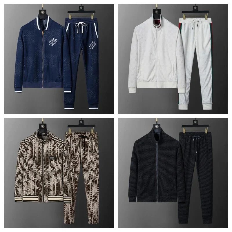Fendi Men's Tracksuit Set with Logo Pattern Jacket and Pants