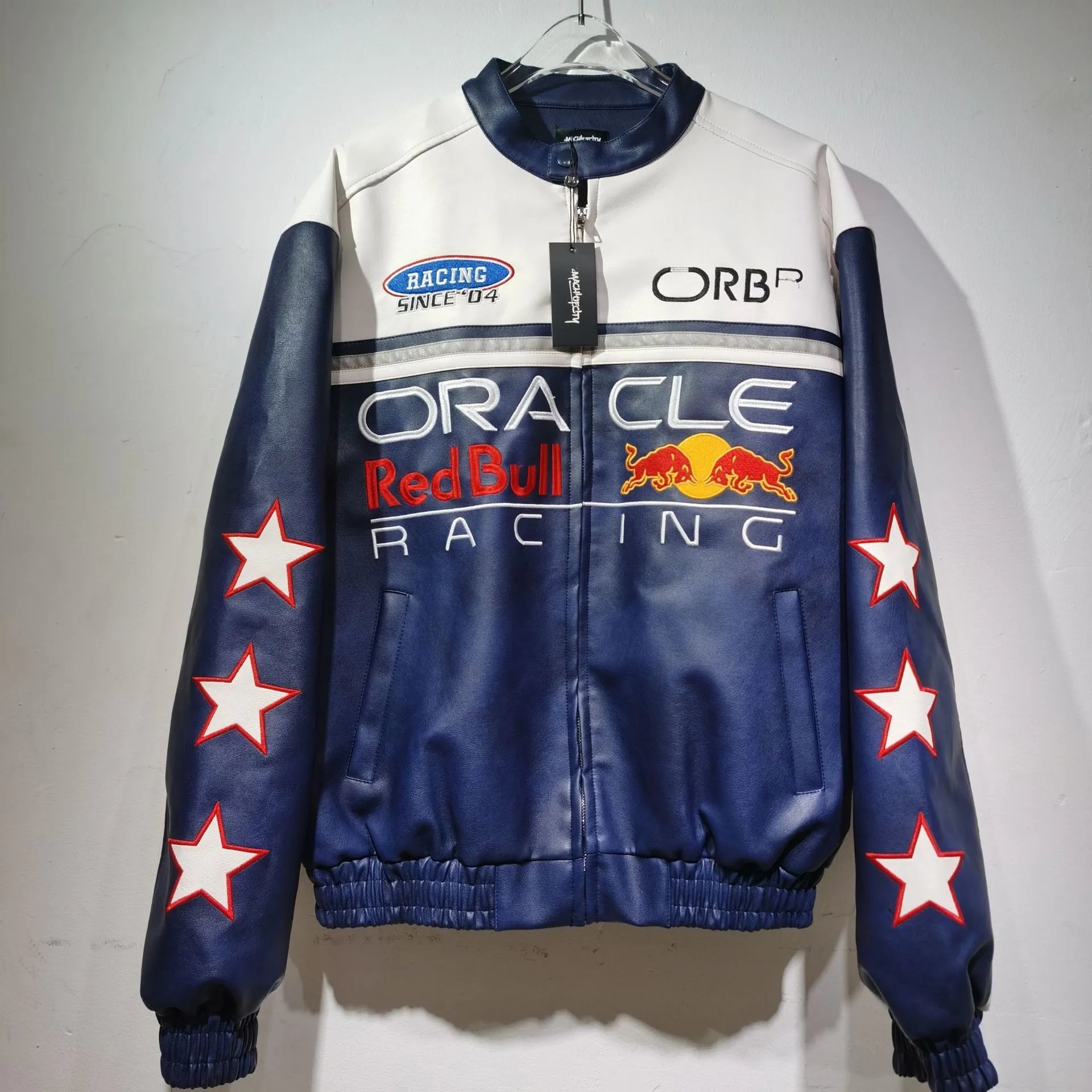 Oracle Red Bull Racing Leather Jacket Men's Motorsport Style
