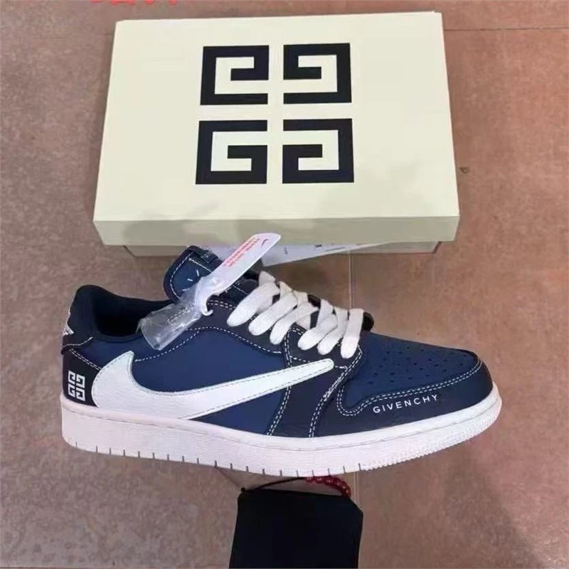 Givenchy x Nike Dunk Low Navy Blue White Sneakers