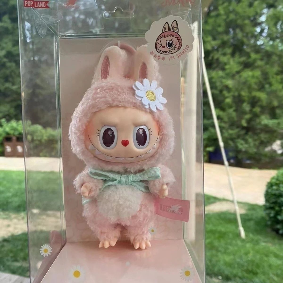 Cute Pink Bunny Plush Doll with Daisy Flower and Scented Feature