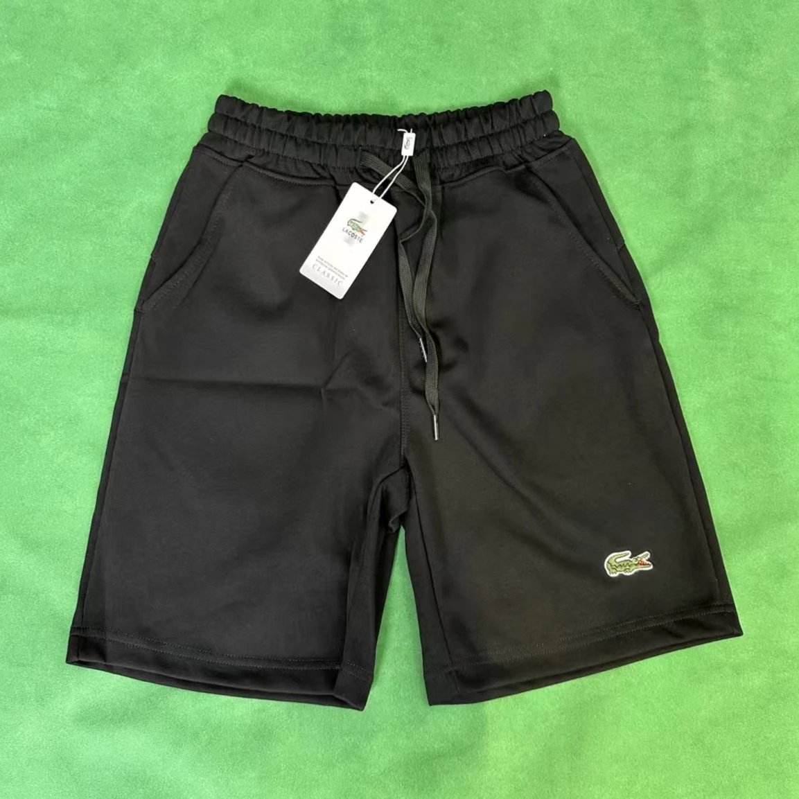 Lacoste Men's Black Sport Shorts with Crocodile Logo