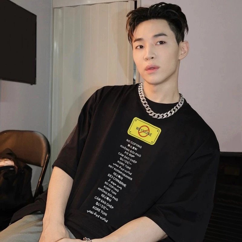 WE11DONE No Copying Black T-Shirt Men's Streetwear Fashion