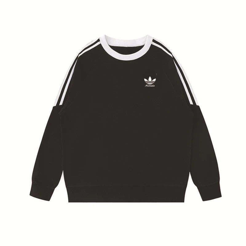 Adidas Black Crewneck Sweatshirt with White Stripes