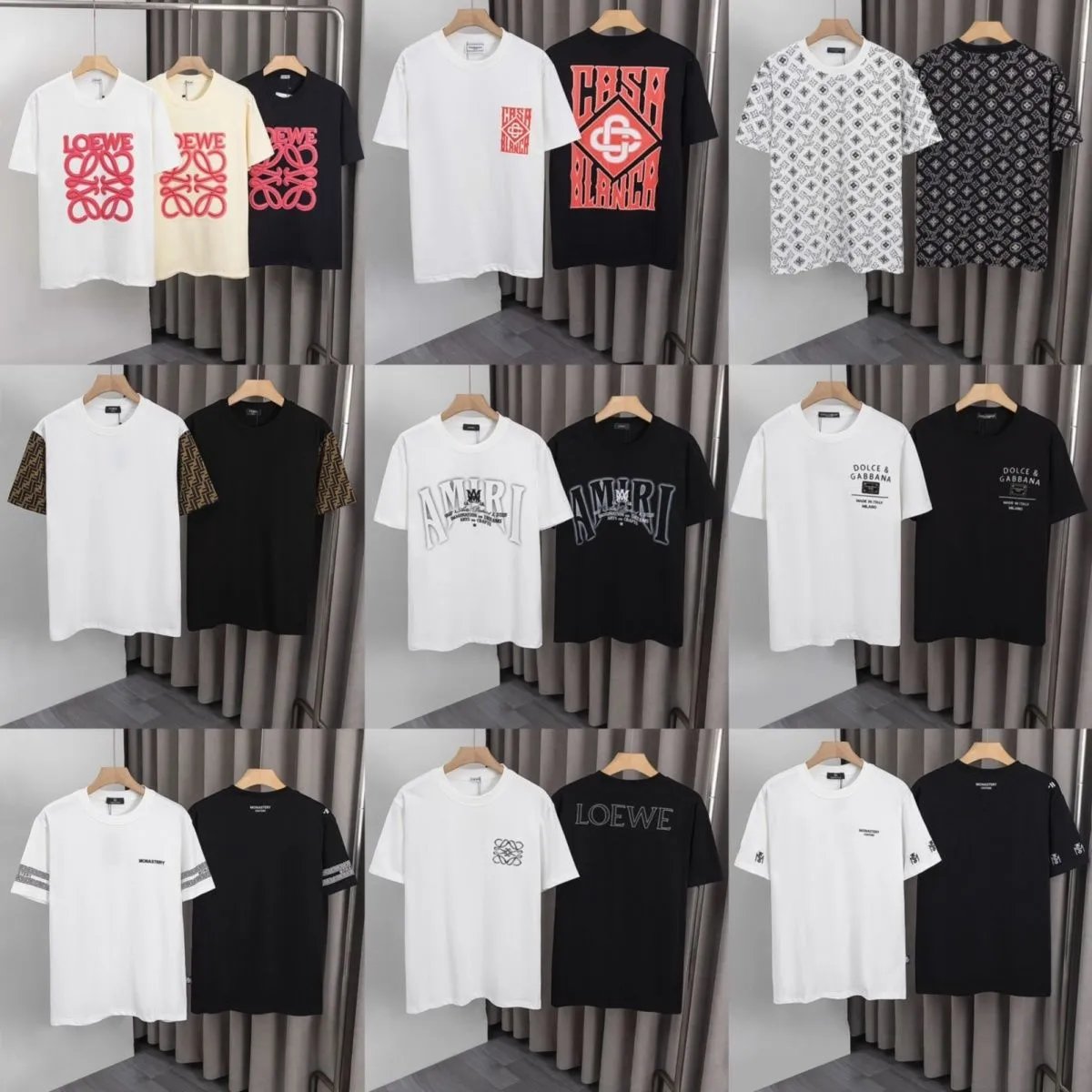 LOEWE T-Shirts for Men Fashion Brand Logo Print Casual Tops