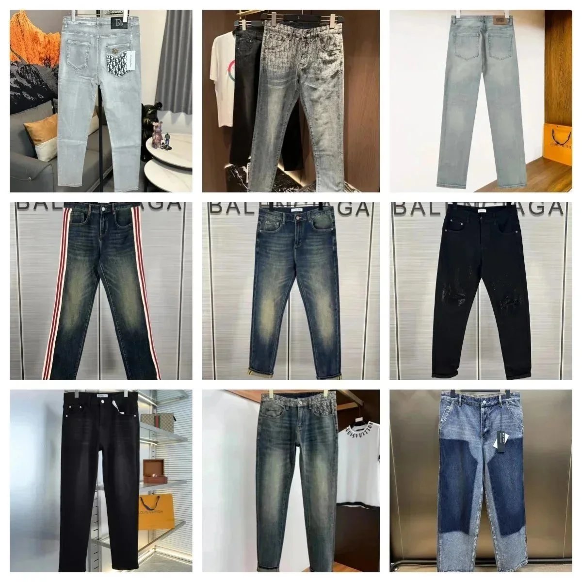 Balenciaga Men's Jeans Fashion Denim Pants