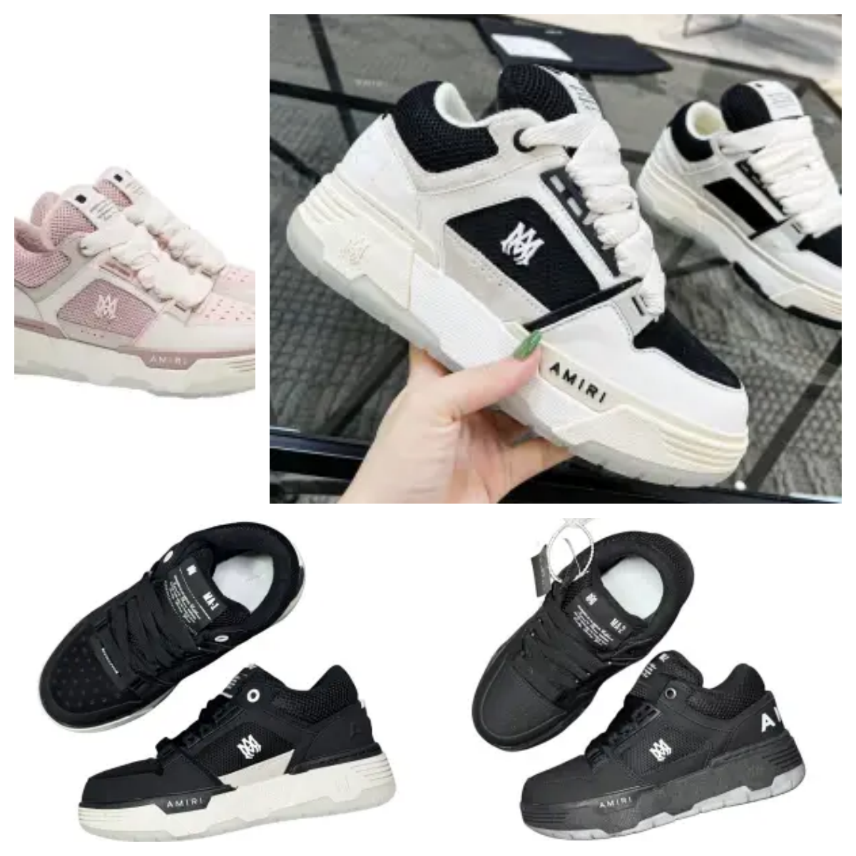 AMIRI Chunky Sneakers White Black Pink Fashion Sport Shoes
