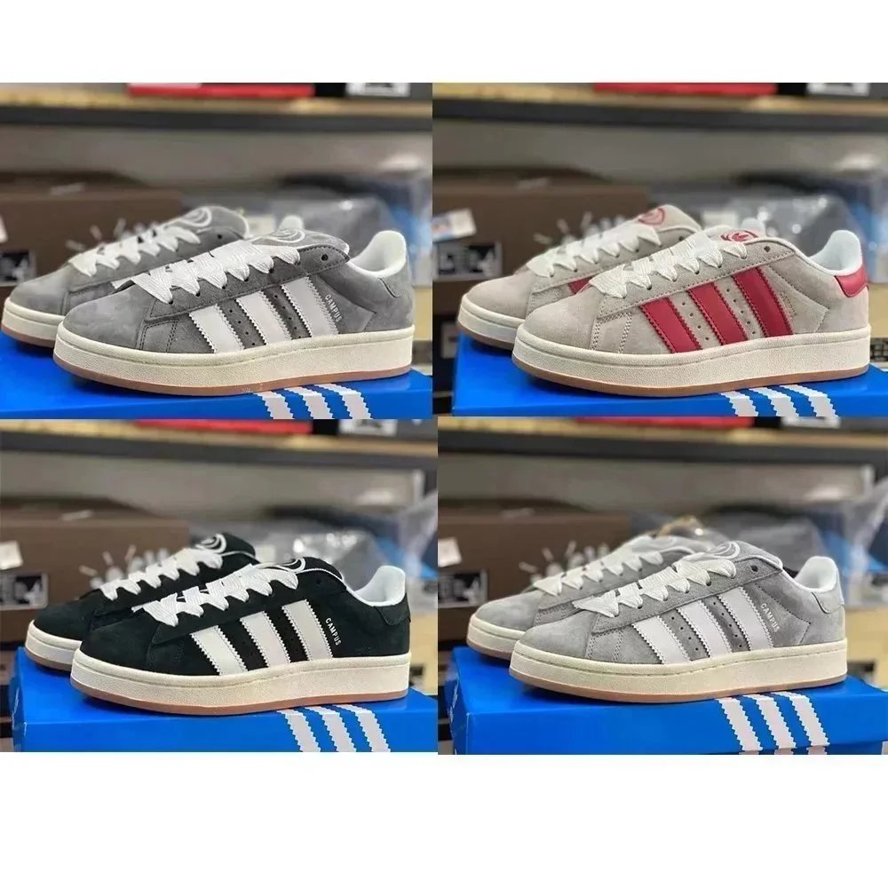 Adidas Campus Sneakers Men Women Casual Shoes Grey Red Black White