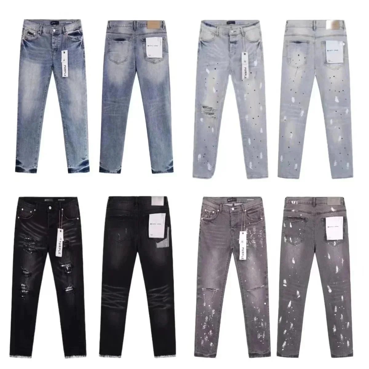 Distressed Skinny Jeans for Men and Women Fashion Denim Pants