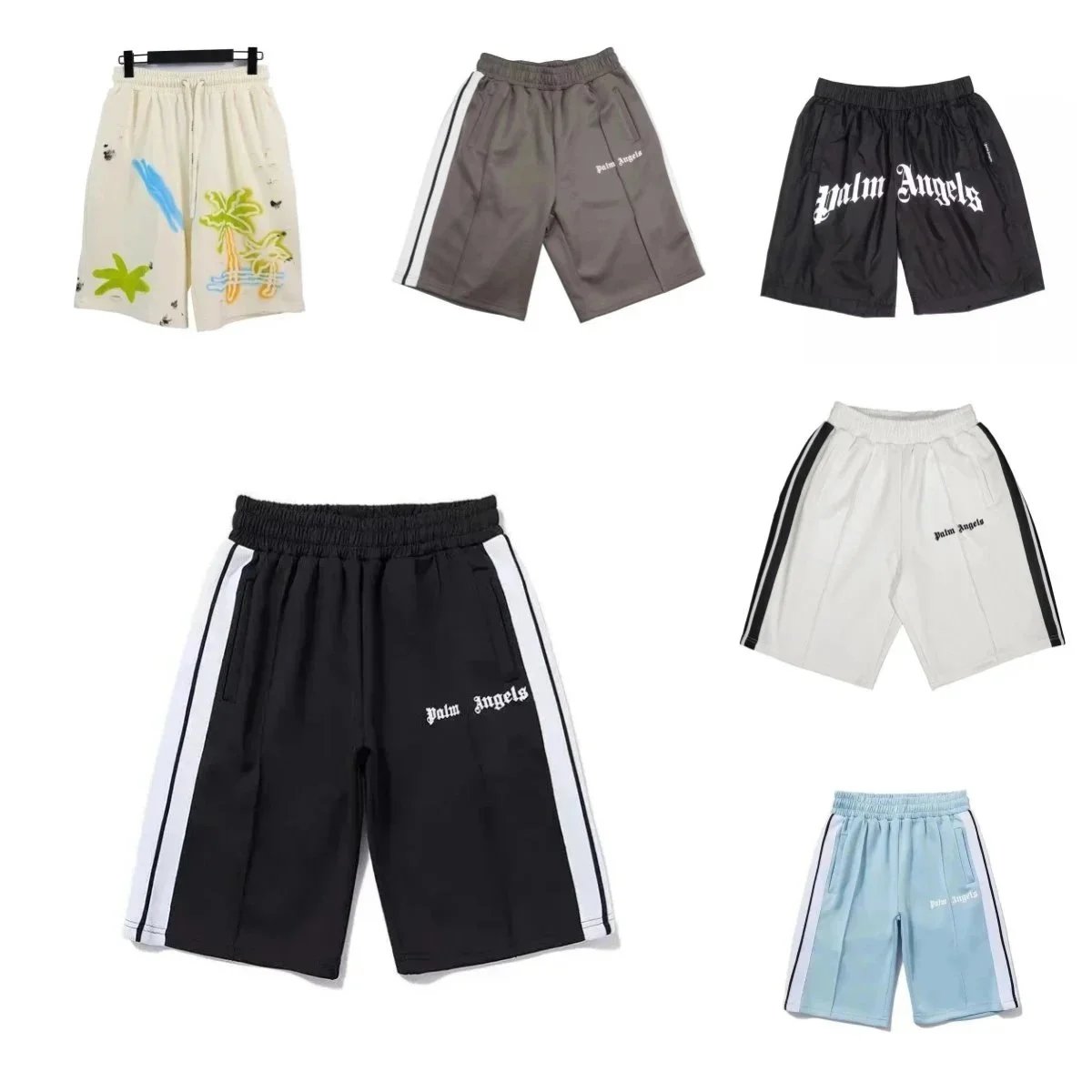 Palm Angels Men's Track Shorts with Side Stripes and Logo