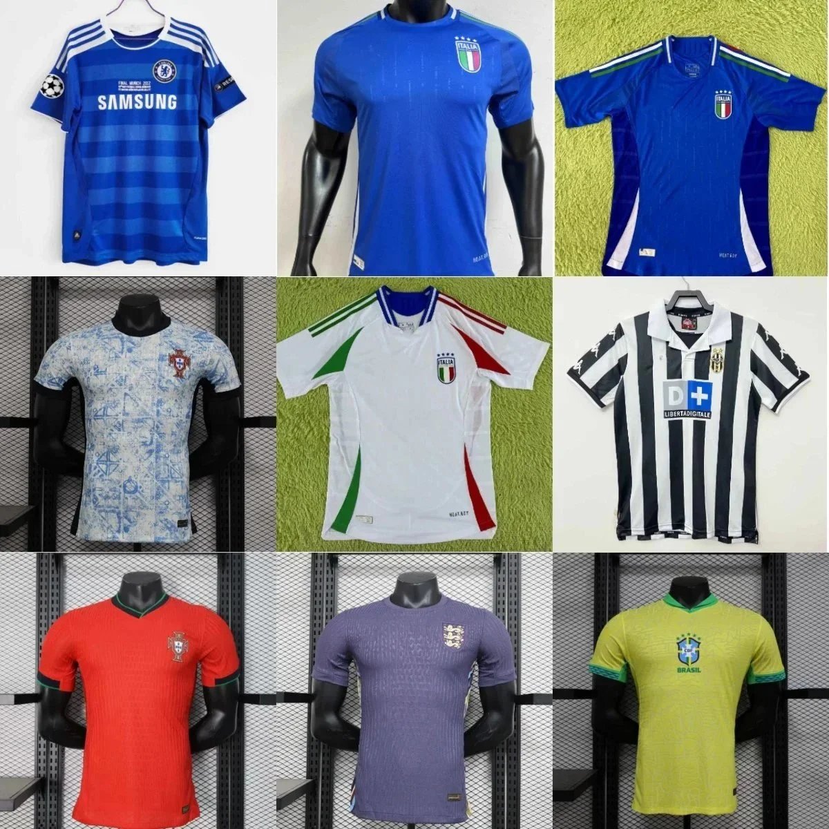 Official Football Jerseys for Men - Italy, Brazil, Portugal, England, Chelsea