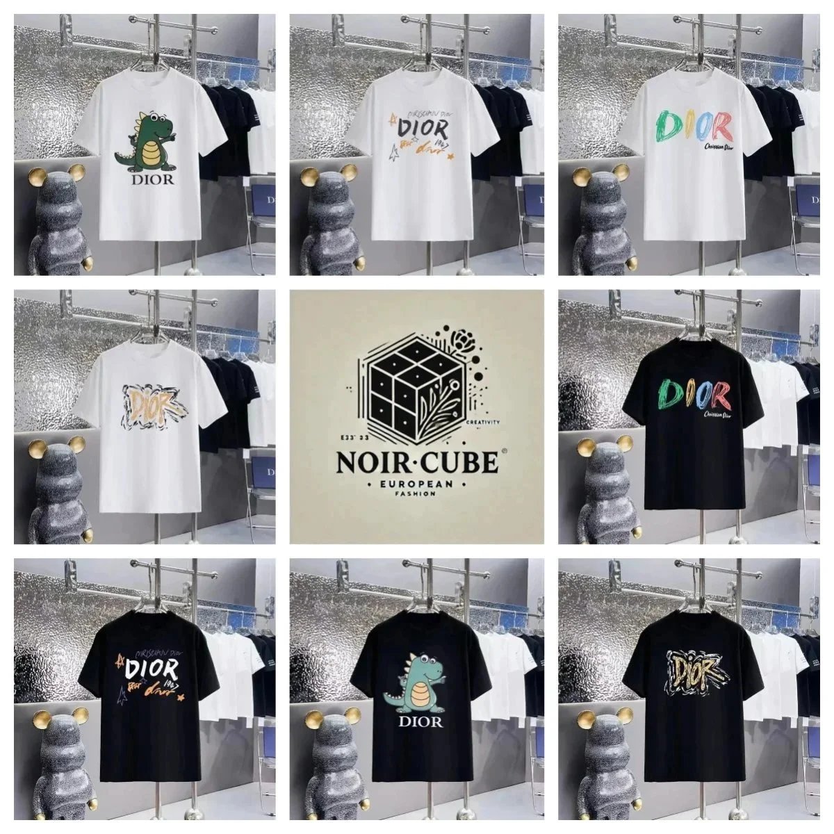 Dior Printed T-Shirts for Men and Women Fashion Casual Wear