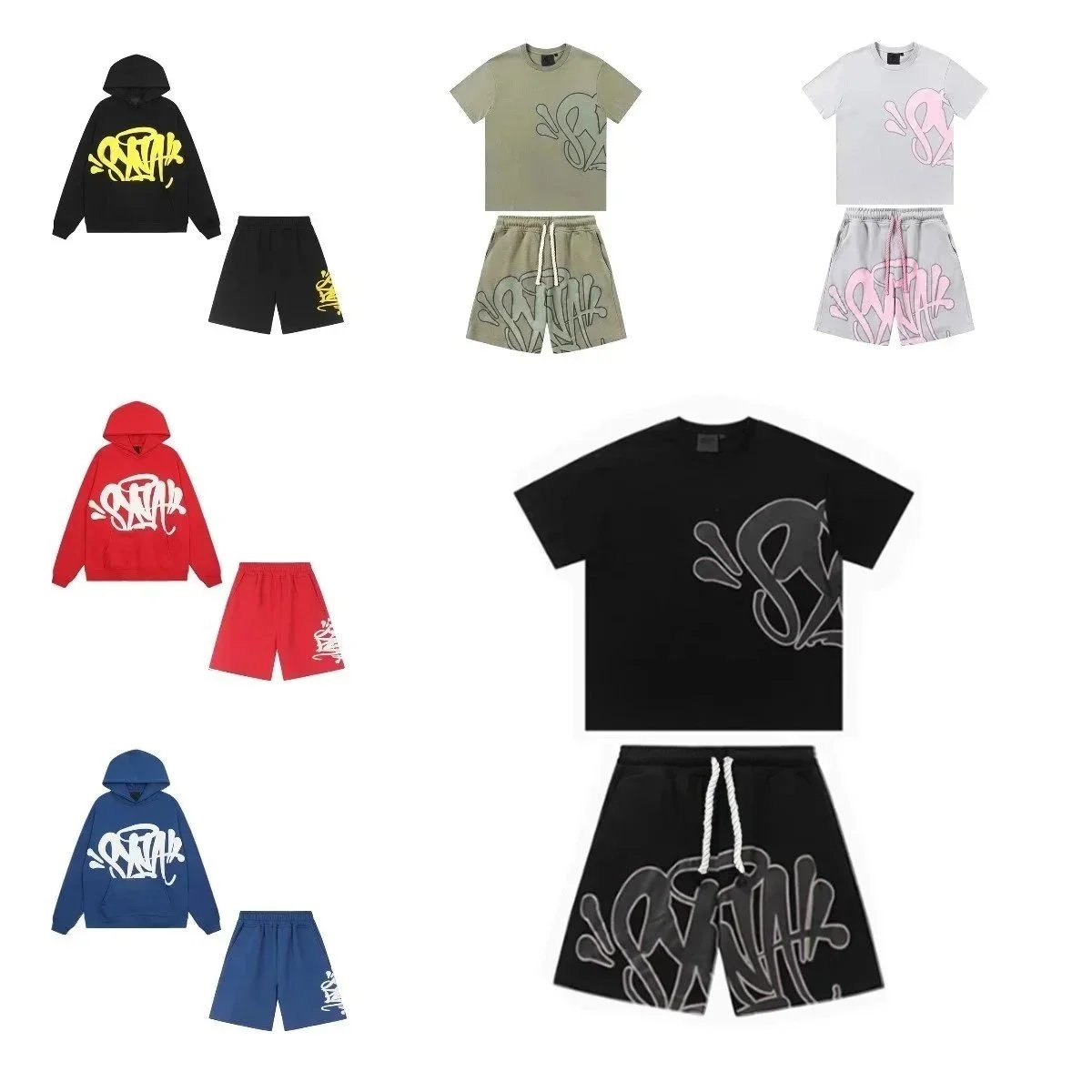 SNAP Graffiti Style Hoodie and Shorts Set for Men and Women