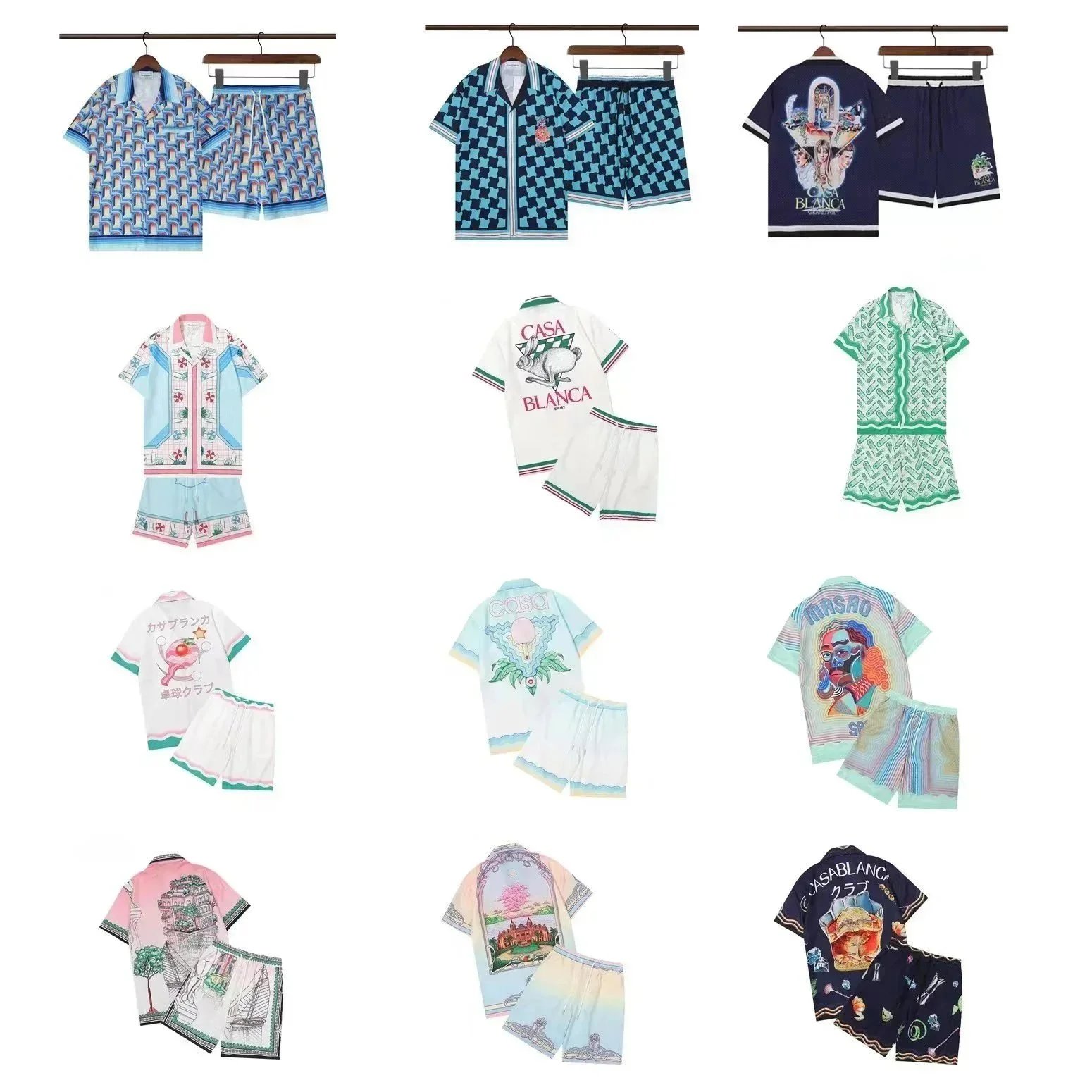 Casa Blanca Men's Matching Shirt and Shorts Sets