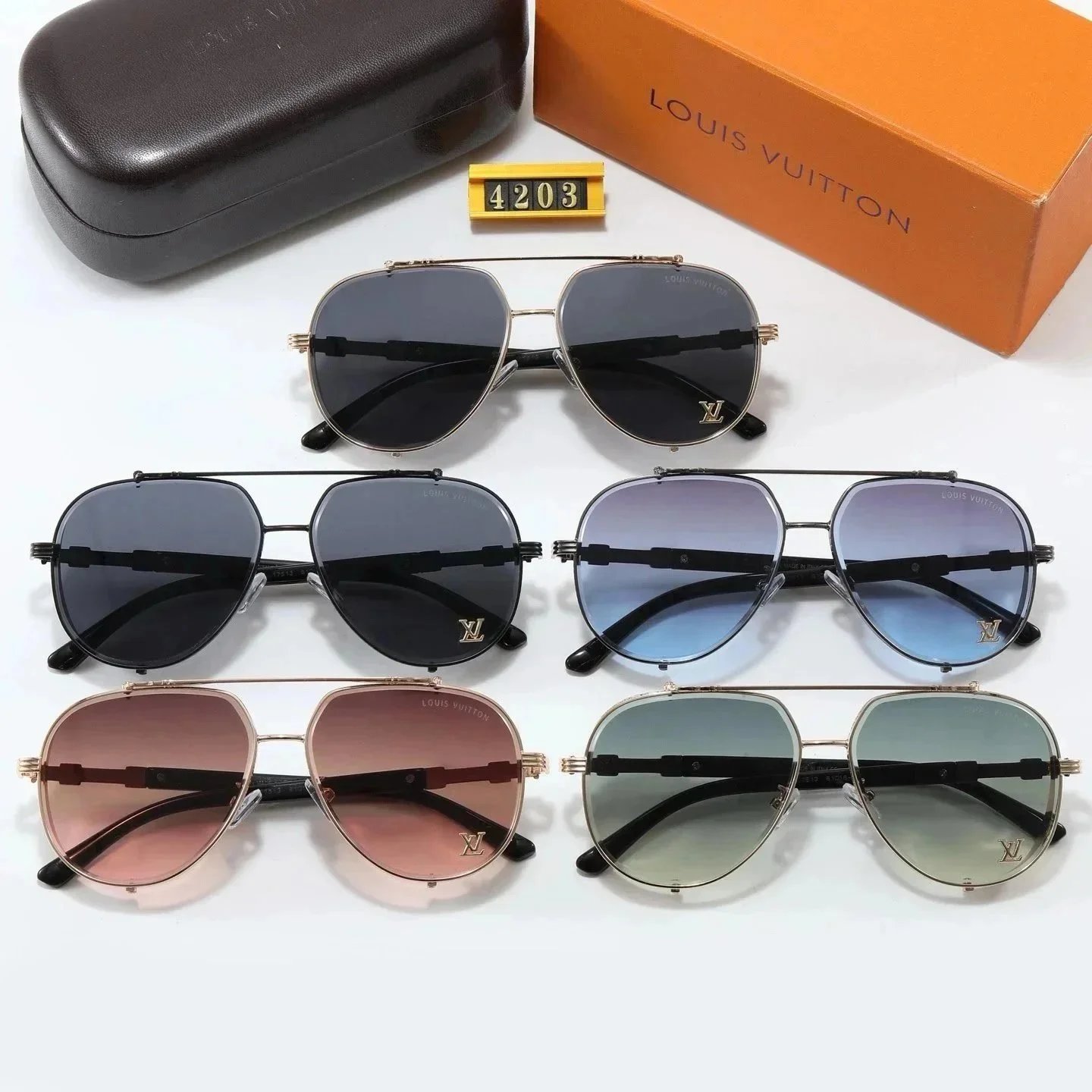 Louis Vuitton Aviator Sunglasses 4203 Luxury Fashion Shades