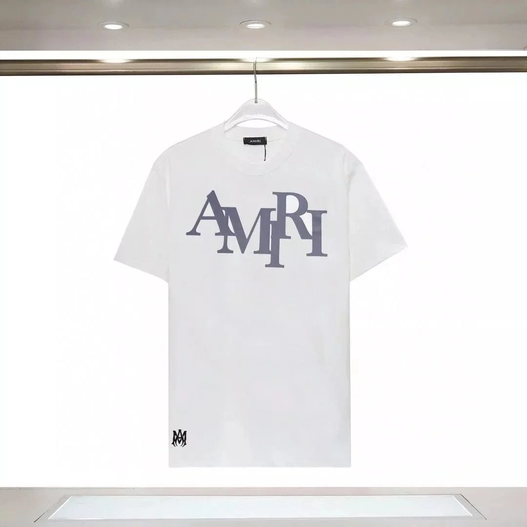 AMIRI White Logo T-Shirt Men's Fashion Streetwear
