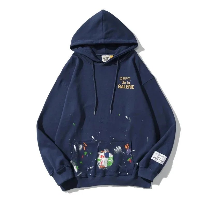 Artistic Paint Splatter Hoodie for Men Women Streetwear Fashion