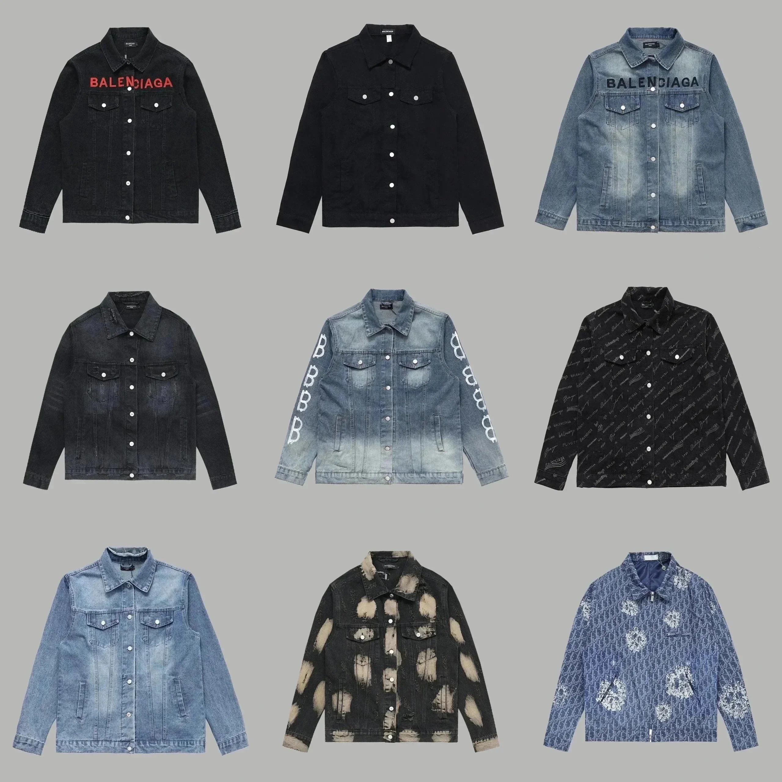 Balenciaga Denim Jacket Men's Fashion Streetwear