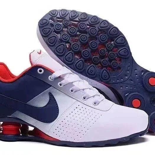 Nike Shox R4 Running Shoes White Navy Red