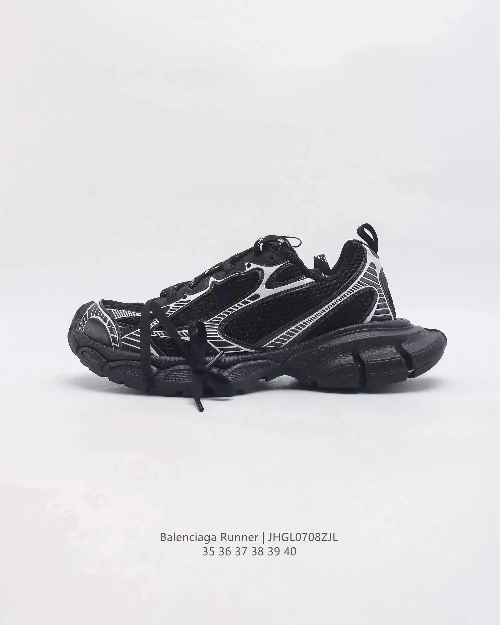 Balenciaga Runner Sneakers Black Mesh Athletic Shoes