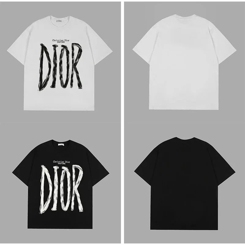 Christian Dior Logo Print T-Shirt Men Women Fashion Casual Tee
