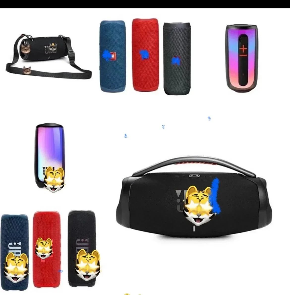 JBL Portable Bluetooth Speaker with RGB Light and Carry Strap