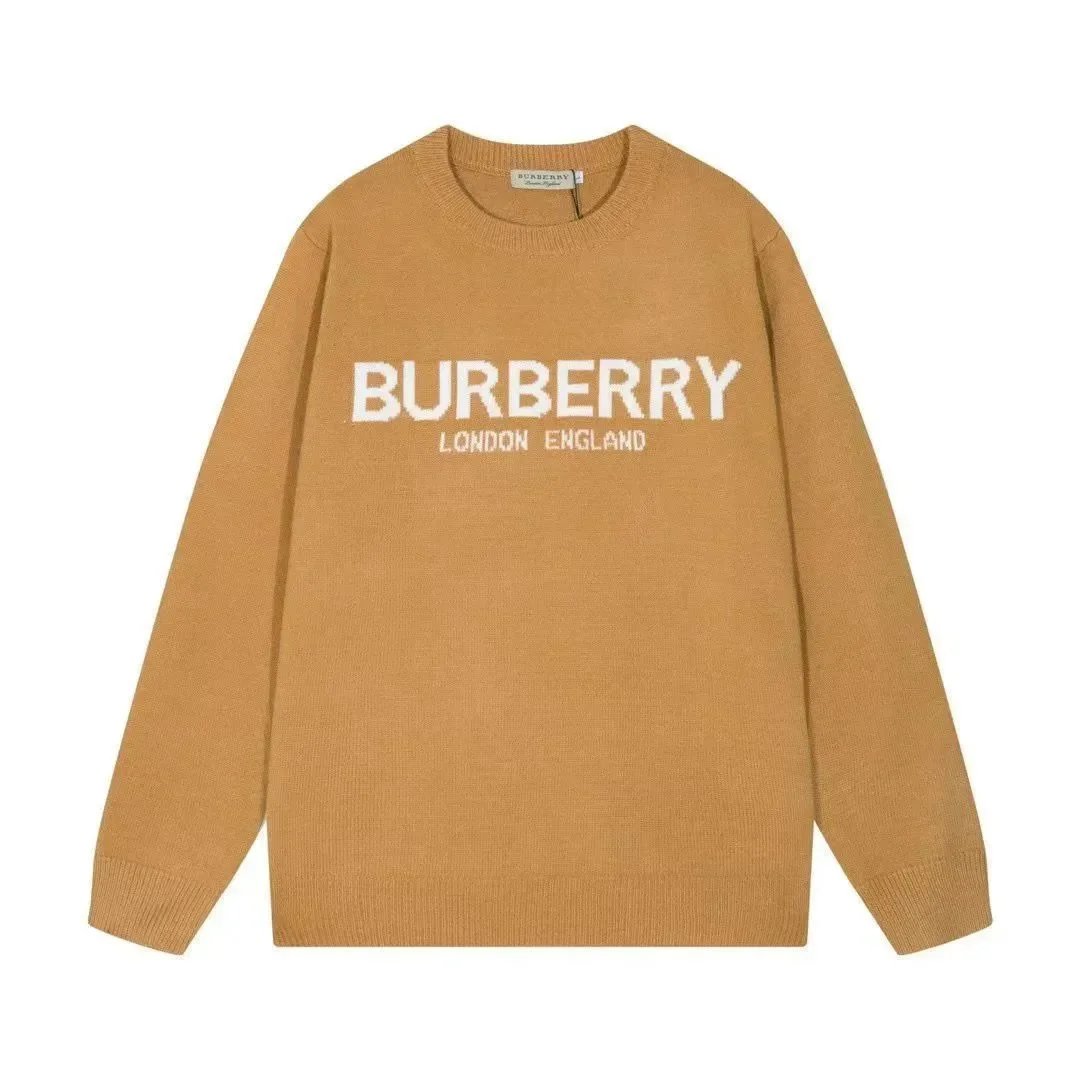 Burberry Logo Knit Sweater in Camel Color