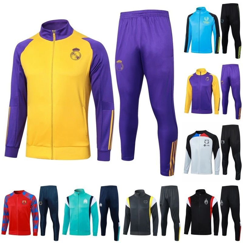 Real Madrid Training Tracksuit Set Men's Sportswear Jacket and Pants