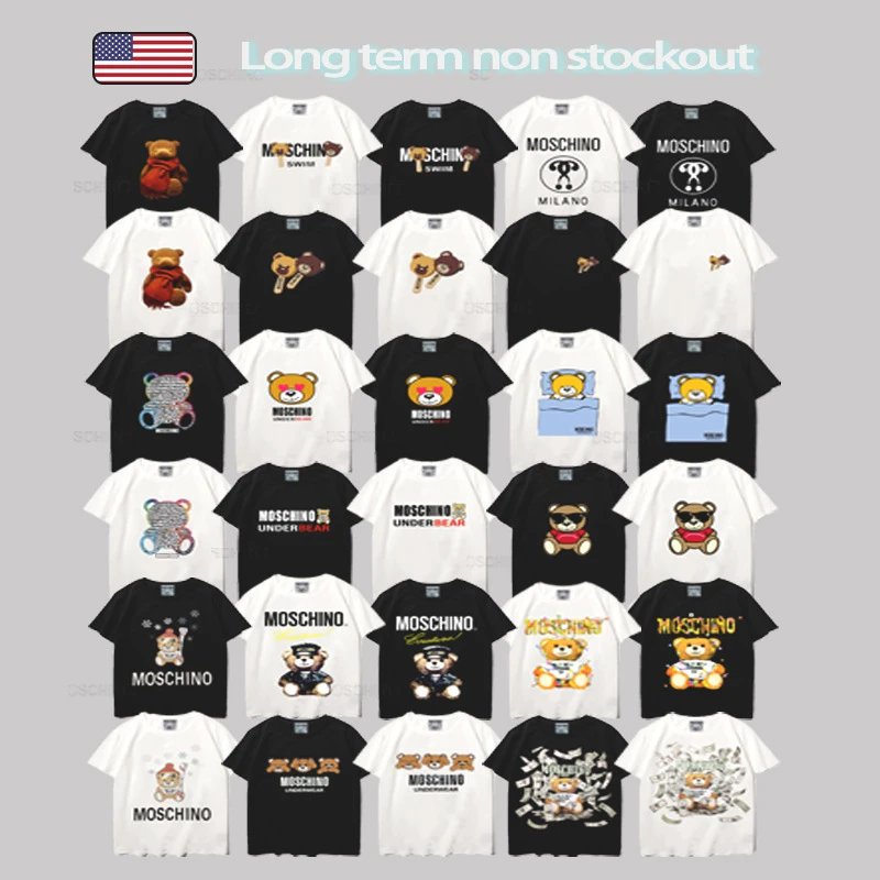 Moschino Bear Print T-Shirts for Men and Women Fashion Casual Wear