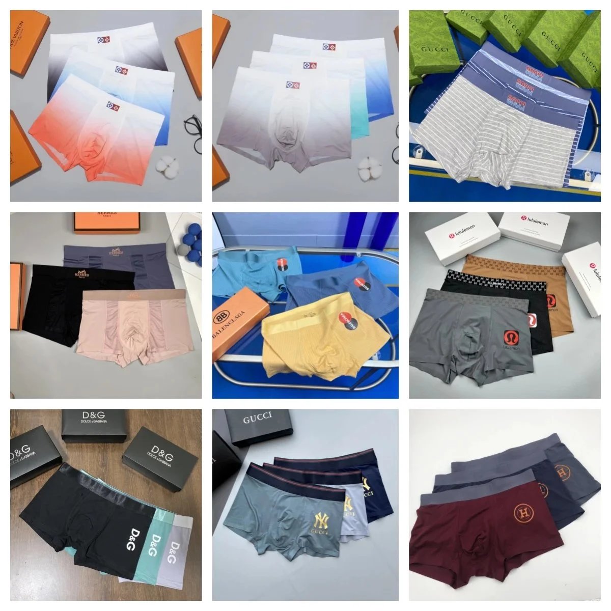 Men's Premium Cotton Underwear Boxer Briefs by D&G