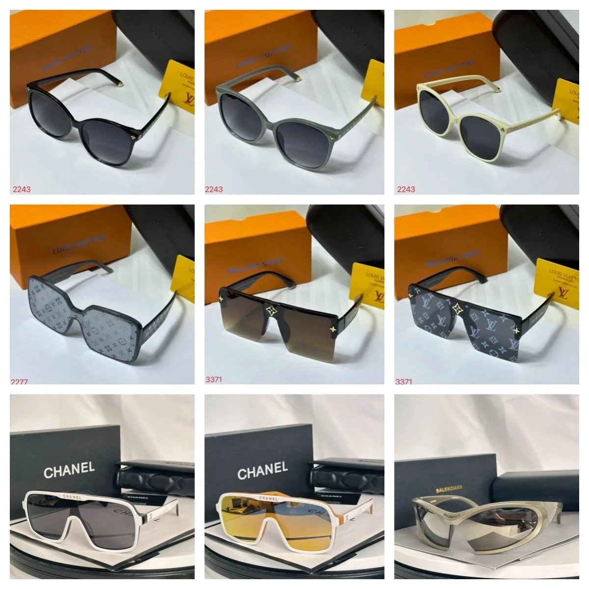 Luxury Designer Sunglasses Louis Vuitton Chanel Balenciaga Fashion Shades