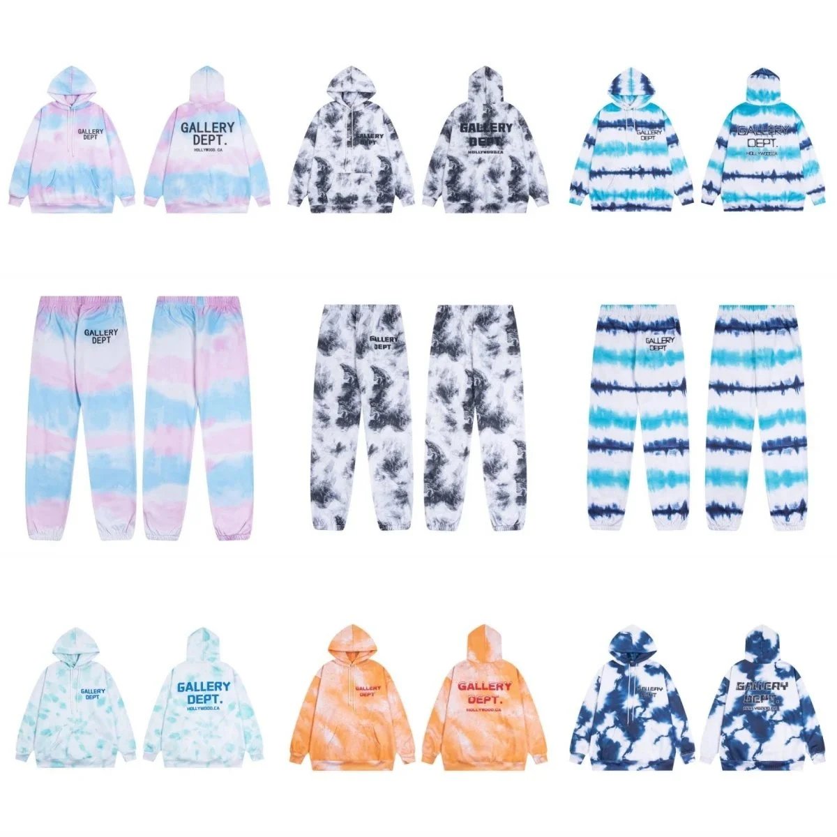 Gallery Dept Tie Dye Hoodie and Pants Set