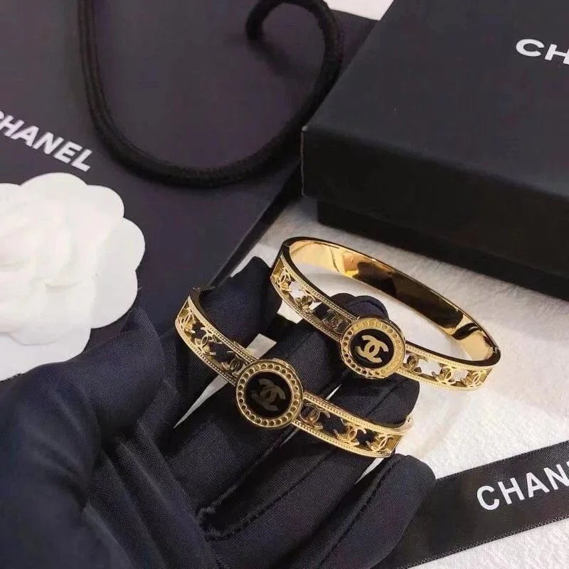 Chanel Gold Tone Bracelet with Classic CC Logo