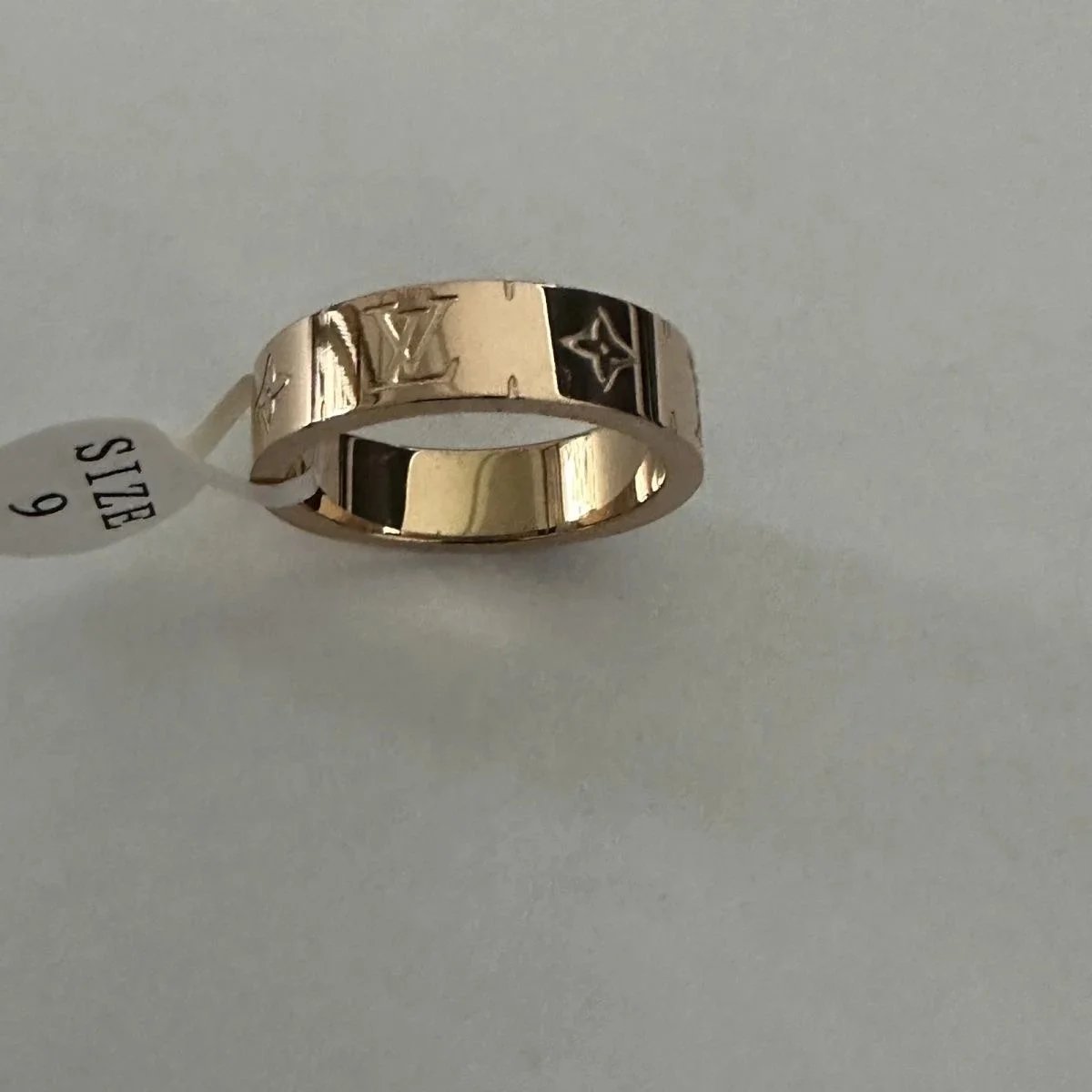 Louis Vuitton Monogram Ring Gold Tone Size 6