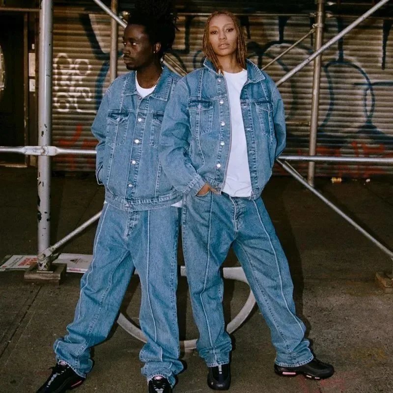 Denim Jacket and Jeans Set for Men and Women