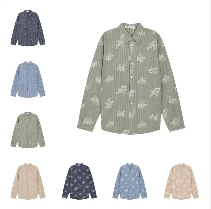 Men's Printed Long Sleeve Shirt Casual Button Down Top