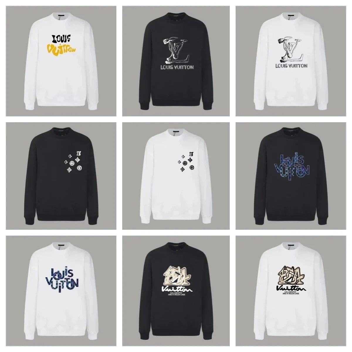 Louis Vuitton Crewneck Sweatshirts Men's Fashion Streetwear