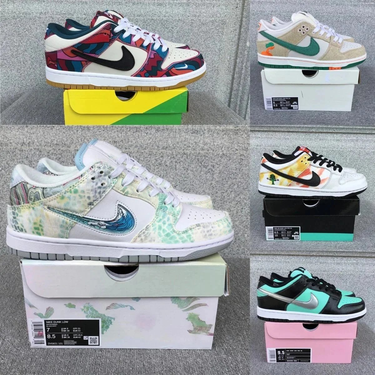 Nike Dunk Low Sneakers Limited Edition Colorful Designs