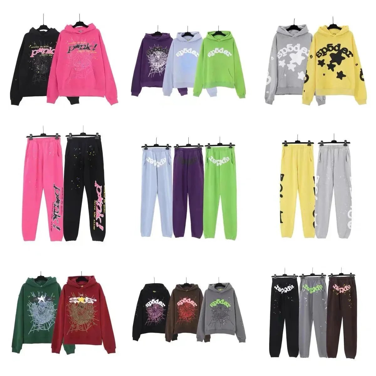 Spider Logo Hoodie and Pants Set for Women Casual Sweatshirt Outfit