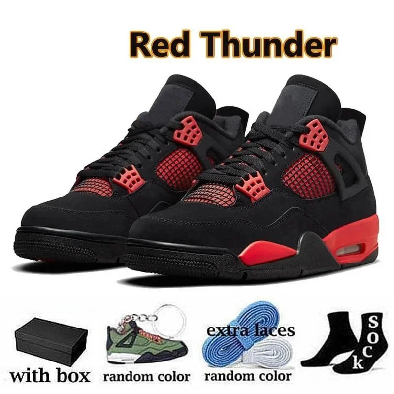 Red Thunder Black Red Air Jordan 4 Sneakers Men Women Basketball Shoes