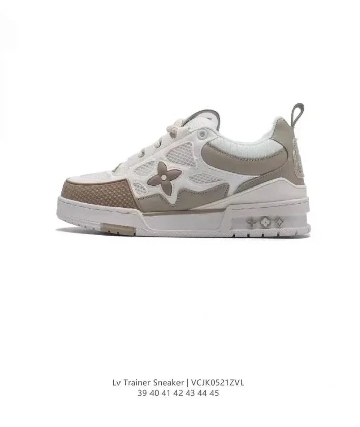 LV Trainer Sneaker VCJK0521ZVL White Beige Men's Shoes