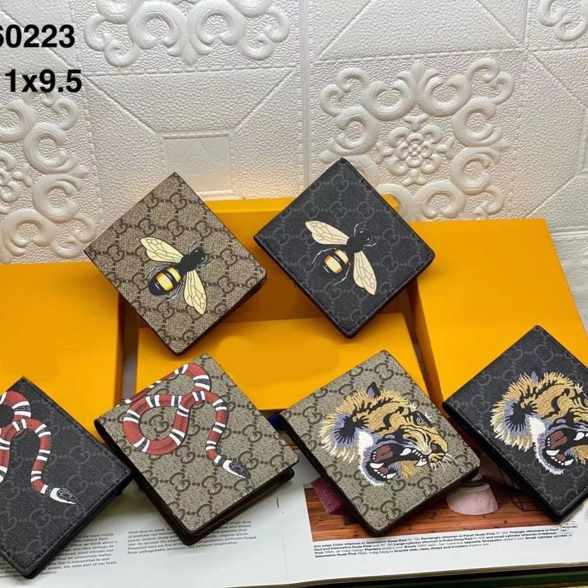 Gucci Animal Print Card Holders with Bee Snake Tiger Design