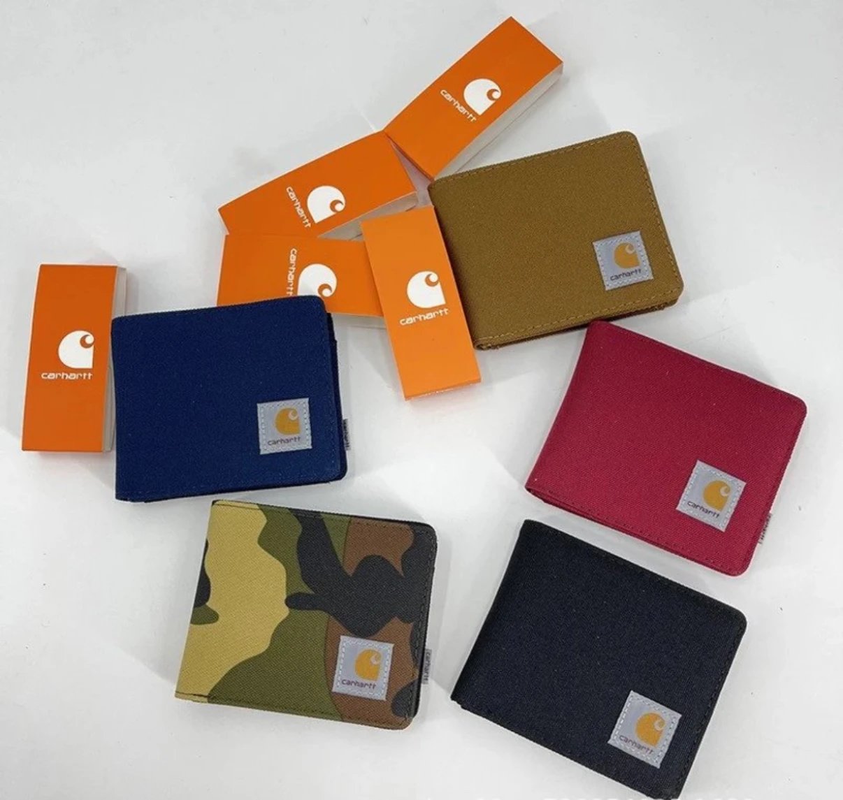 Carhartt Wallets Men's Bi-Fold Wallet Canvas Money Clip Card Holder