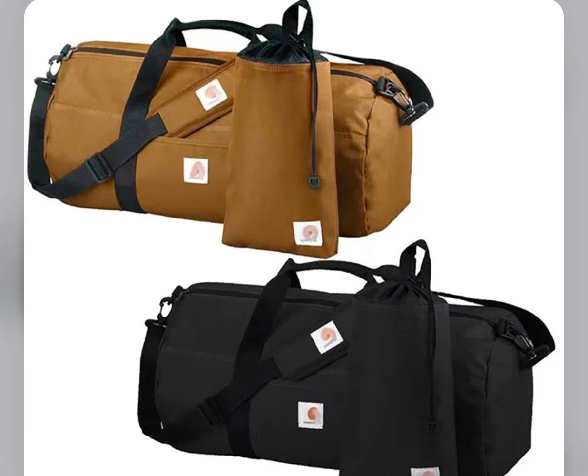 Carhartt Duffle Bag with Drawstring Pouch - Brown and Black