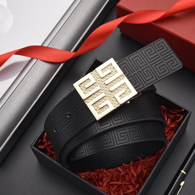Fendi Black Leather Belt with Gold Logo Buckle